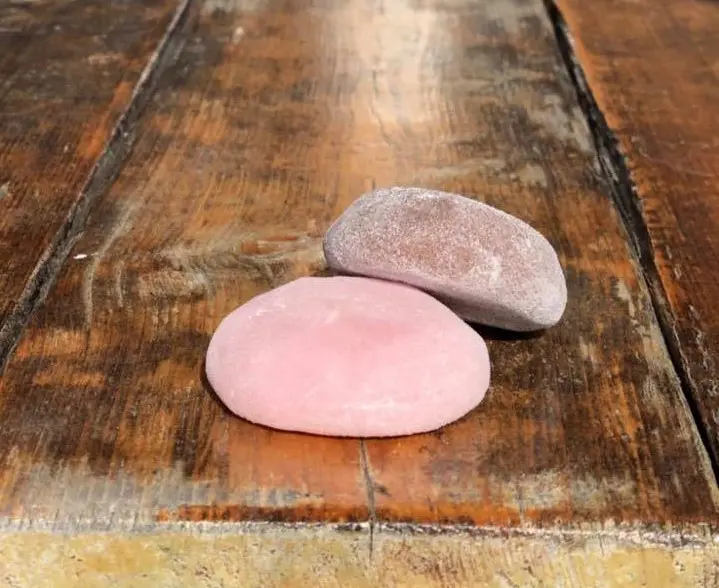 Handmade mochi for dessert.