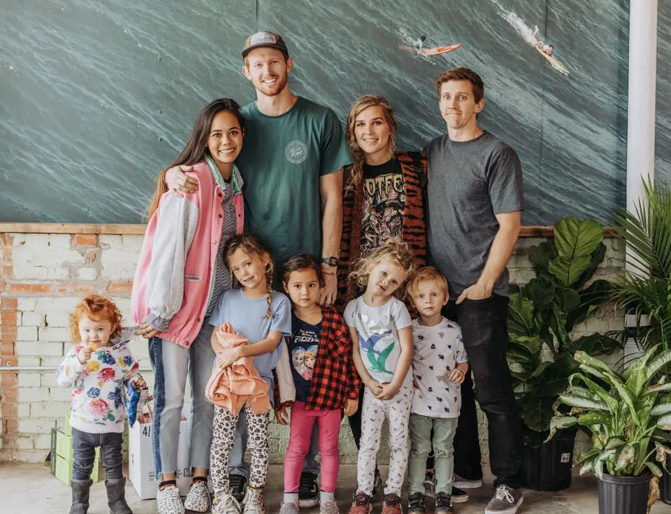 Owners Hadley and Barrus, with their families.