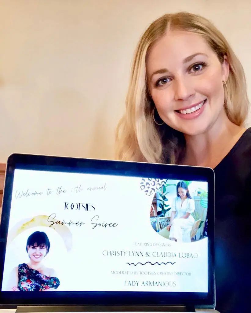 Courtney Campo welcome guests logging in from Lake Tahoe.(Photo by Dress for Success)