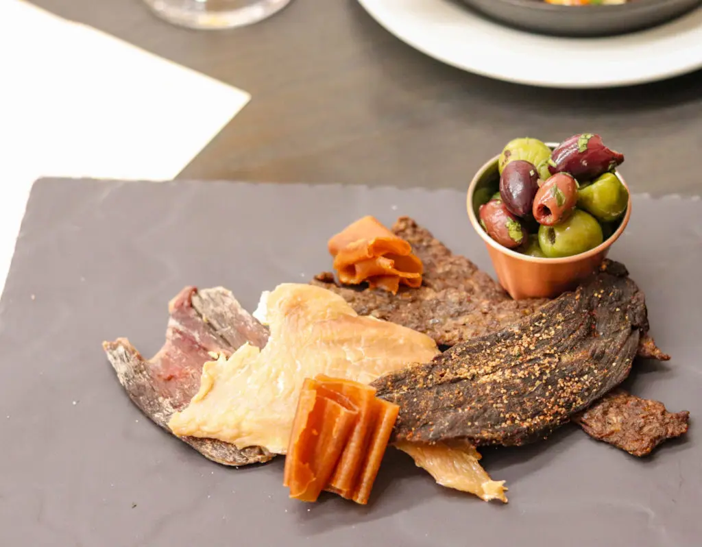 The jerky flight comes with boar, turkey, a seasonal fruit, and more kinds of jerky.
