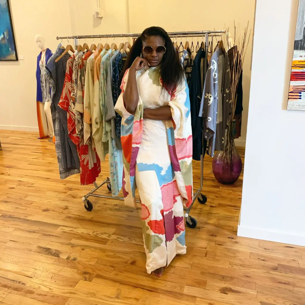 Kimono Zulu's newest collection based on COVID-19 mask fashion is featured in The Pop-Up Co-Op's fundraiser.