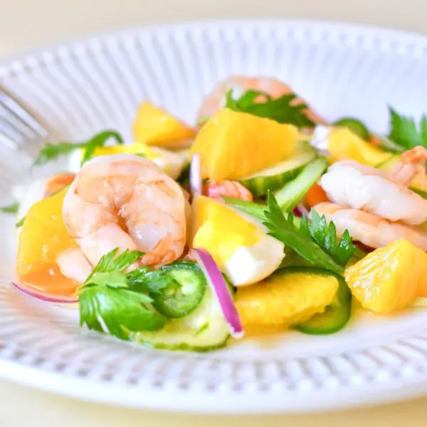 Shrimp & Egg Salad with Pickled Vegetables