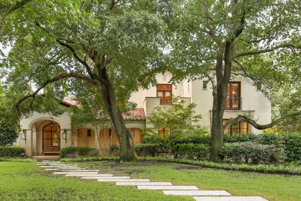 The Santa Barbara style facade.