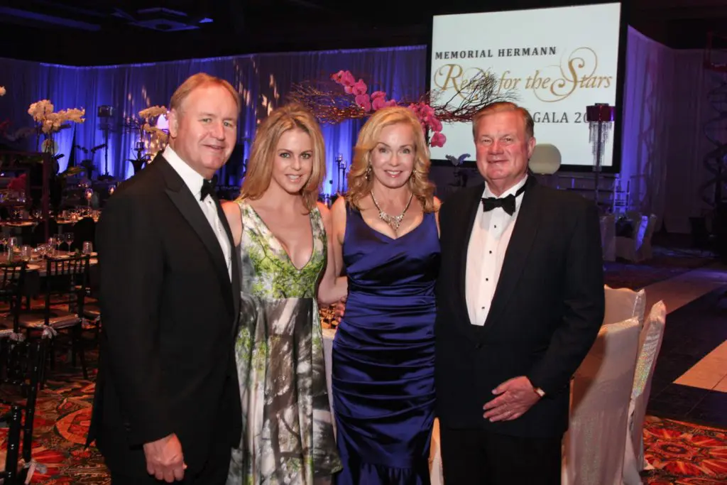 Gary & Elizabeth Petersen with Alice & Keith Mosing at the Memorial Hermann Gala in 2013. The Petersens chair and the Mosings are honorees at the 2020 gala this Saturday. 