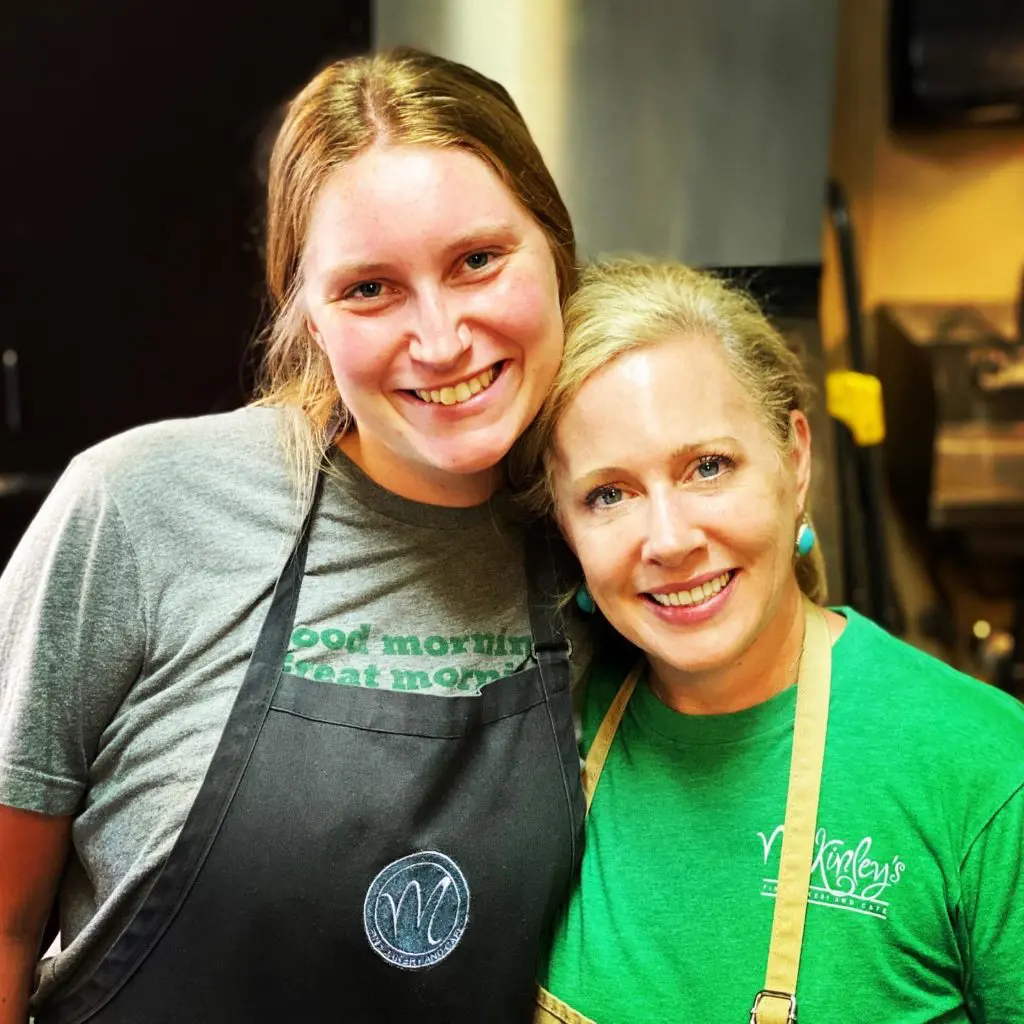Rumfelt posed last week with a former employee.