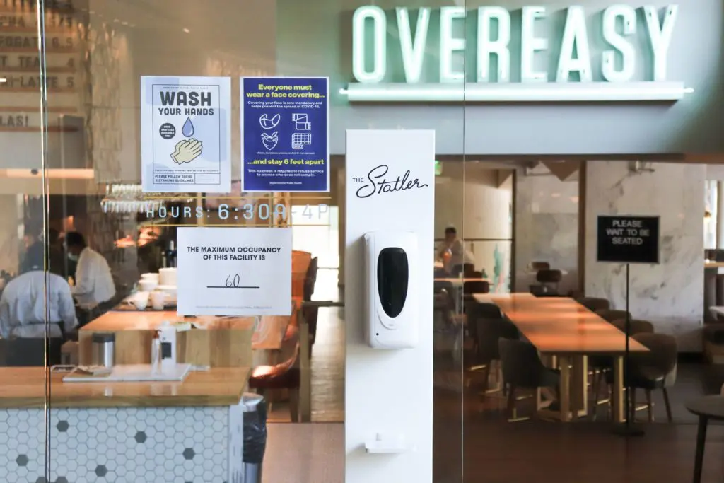 All on-site dining is socially distanced.
