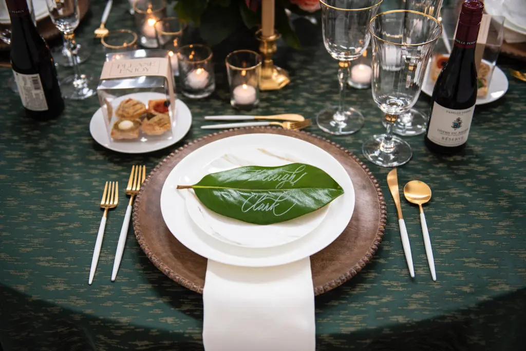 An upscale southern comfort-themed tablescape. (courtesy)