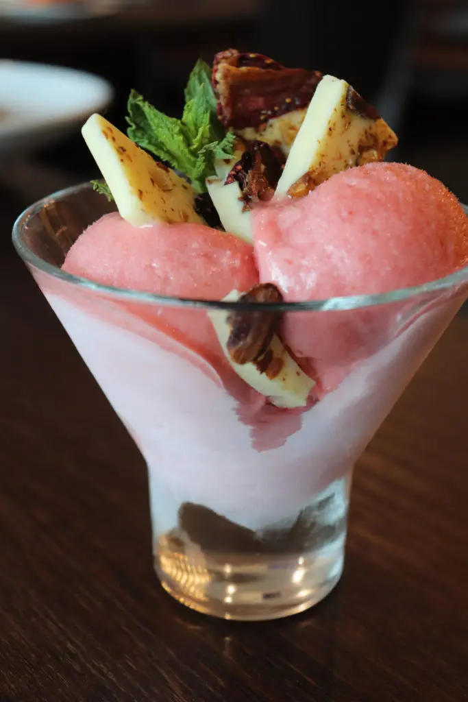 Satisfy your sweet tooth with the Strawberry Rhubarb Sorbet from Frank's Americana Revival.