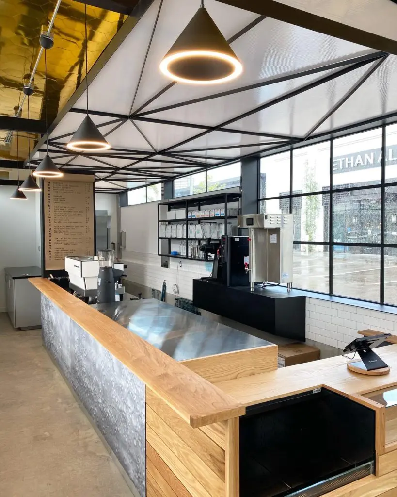 Giant Leap Coffee's Uptown Park retreat provides a window to the world. Or at least the shopping center.