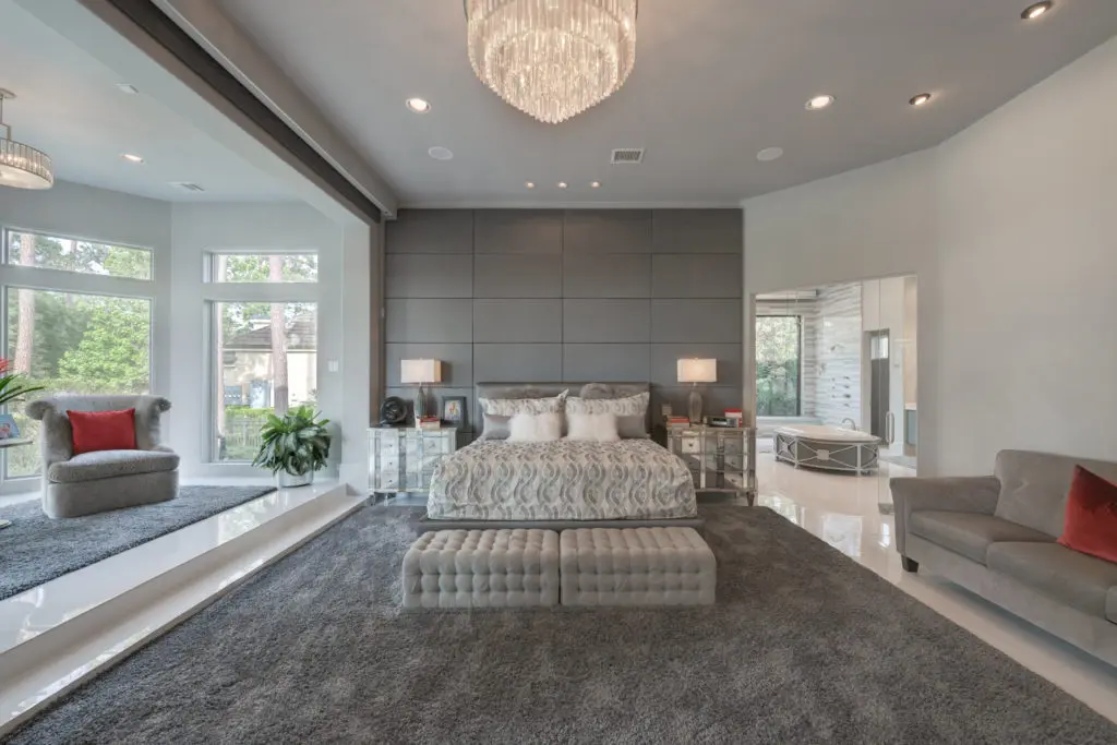 The master suite is the largest of the seven bedrooms.