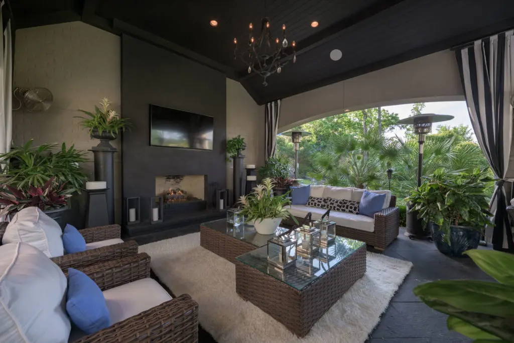 The outdoors feel as elegant as the indoors.