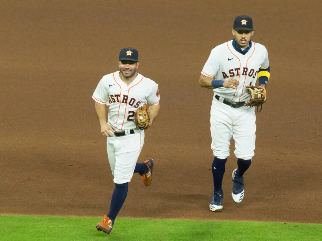 Jose Aktuve and Carlos Correa have won a lot of games together with the Astros. (Photo by F. Carter Smith)