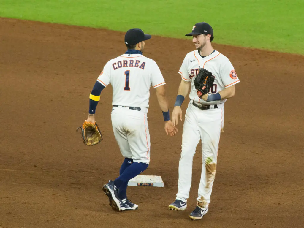 Carlos Correa and Kyle Tucker are both key to Houston's present and future. (Photo by F. Carter Smith)