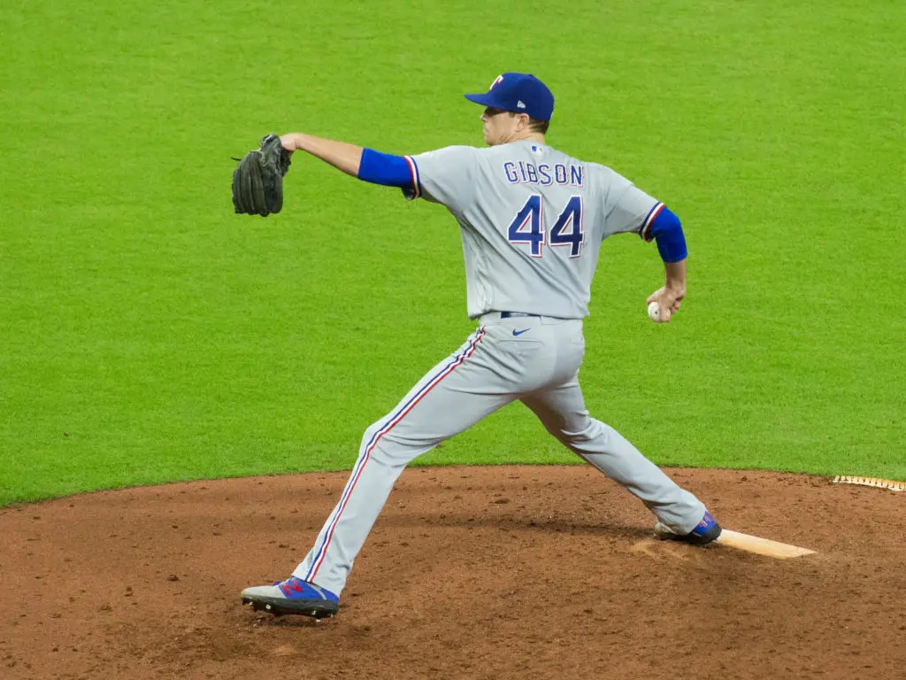 Kyle Gibson finally pitched like the Rangers expected. (Photo by F. Carter Smith)