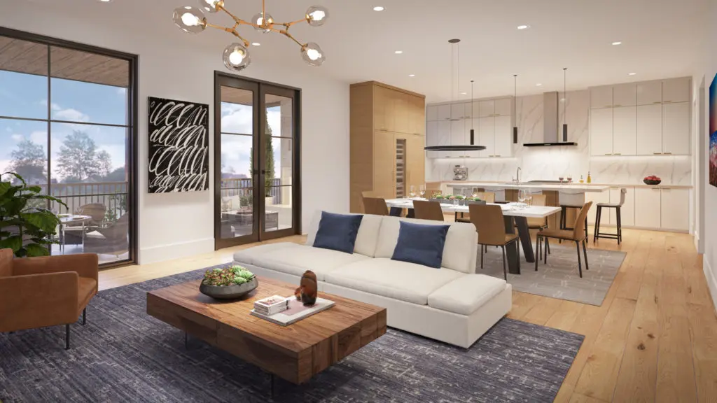 The City Home condominiums enjoy large great rooms and generous terraces.
