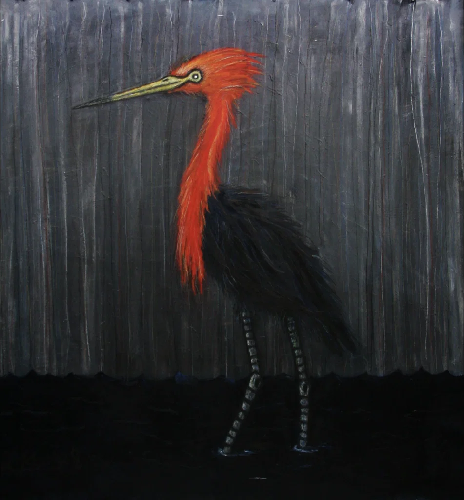 Frank X. Tolbert 2's "Reddish Egret," 2017, at William Campbell Contemporary Art 