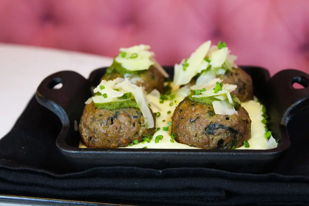 Enjoy XOXO Dining Room's famous "Impossible" Meatballs at home.