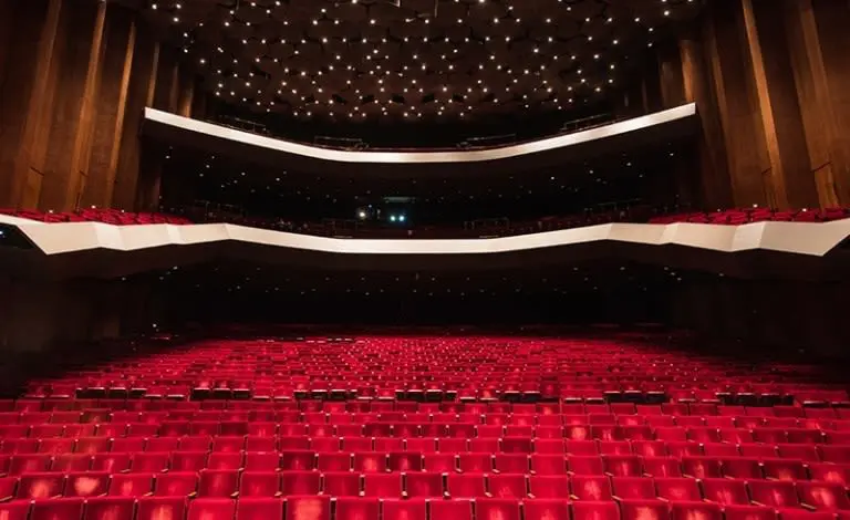 When Jones Hall opened to high acclaim in 1966, the sweeping red velvet rows were considered quite chic.  (Houston Symphony photo)