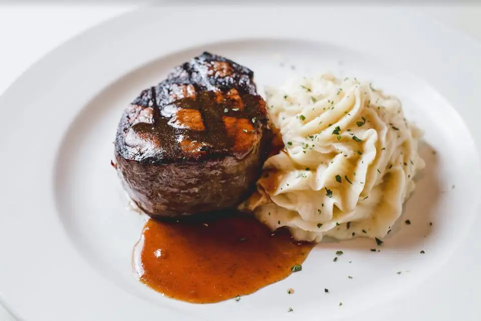 Keller Chophouse filet with mousseline potatoes.