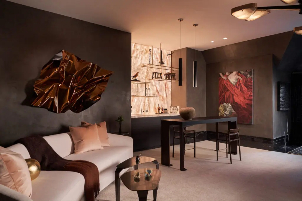 Dallas Kips Bay House: Upstairs living room designed by Ten Plus Three. (Photo by Stephen Karlisch)
