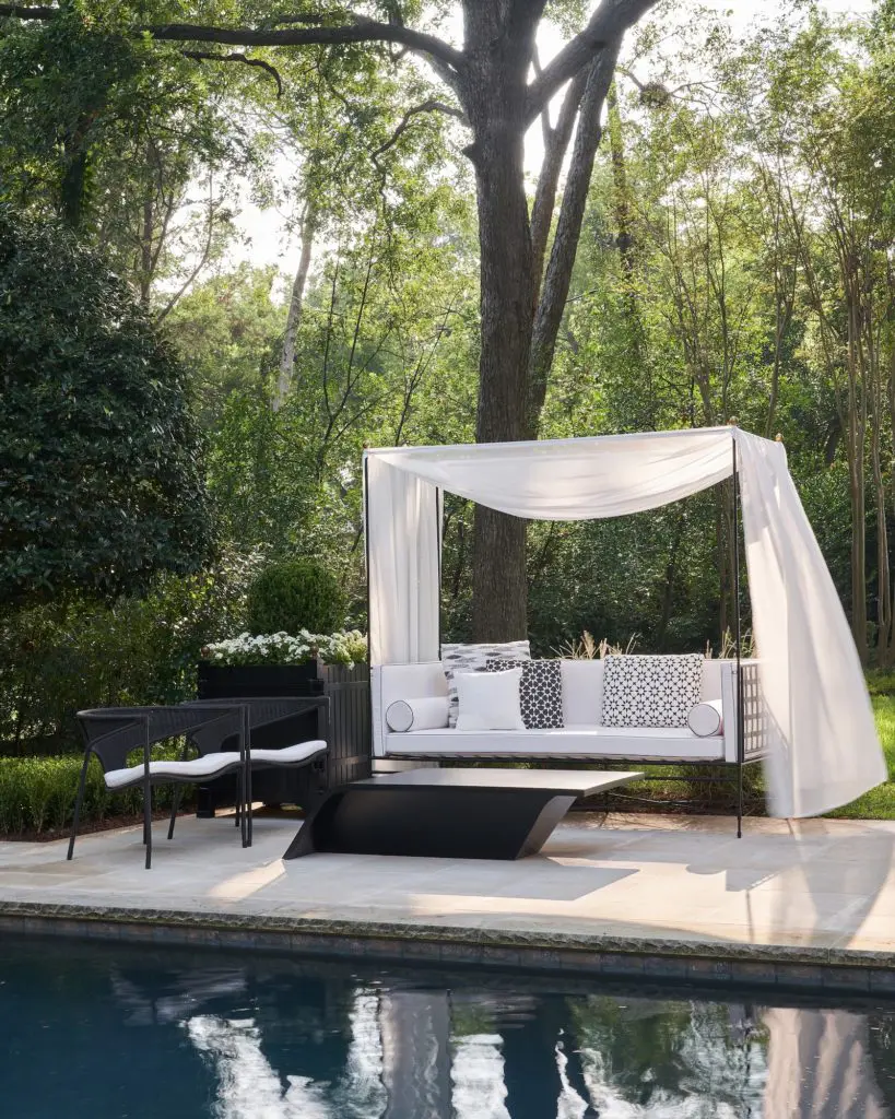 Rear landscape and pool deck designed by Melissa Gerstle Design.  (Photo by Stephen Karlisch)