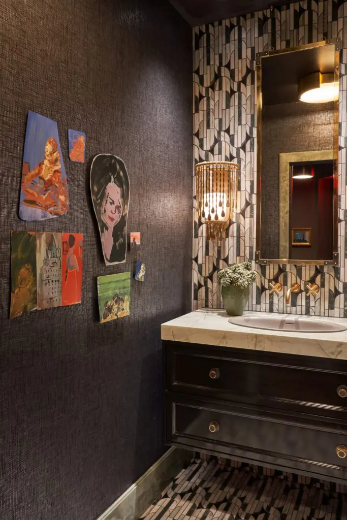 "Wicked" upstairs hall bath designed by Studio Thomas James. (Photo by Stephen Karlisch)