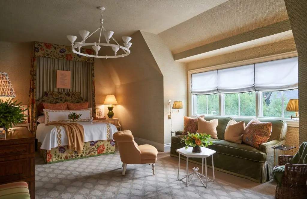 Upstairs guest room designed by Wells Design.  (Photo by Stephen Karlisch)