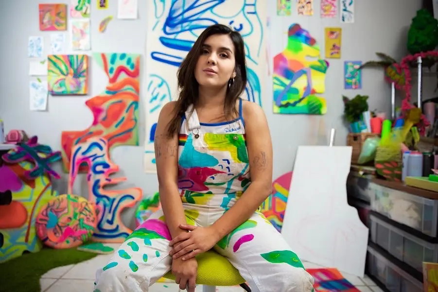 Dallas-Fort Worth artist Mariell Guzman's newest installation opens in Fort Worth tomorrow. (Photo by Tyler Germaine)