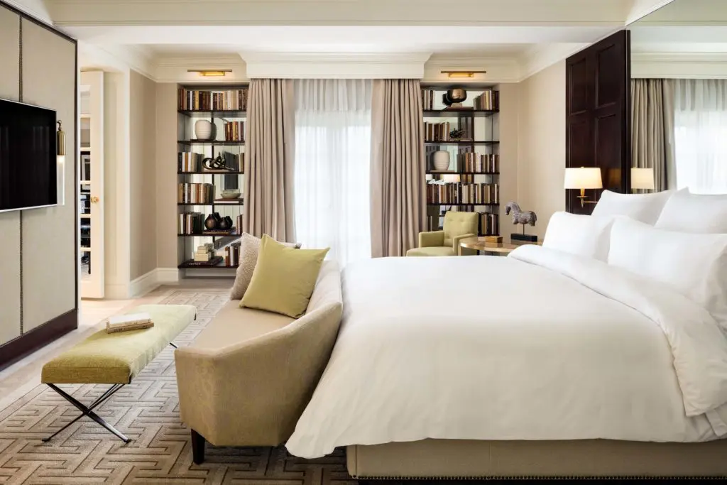 Guest rooms are inviting and elegant at the Mansion.