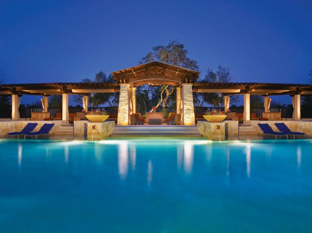 Cabanas are available to reserve as well by the pool.