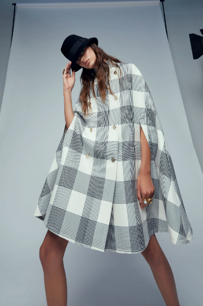 Temperley London checked cape. (Photo courtesy of Temperley London)