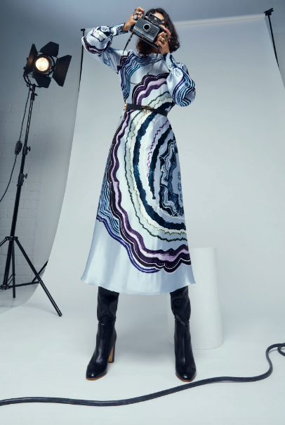 Temperley London swirl patterned dress. (Photo courtesy of Temperley London)