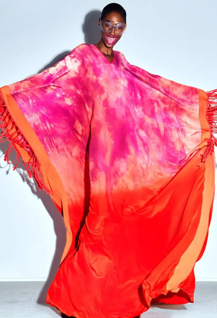 Tom Ford's casual spring 2021 collection includes colorful caftans. (Photo courtesy of Tom Ford)