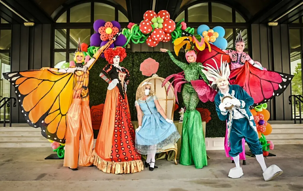 The characters from Alice in Wonderland come to life in a special Texas Children's Hospital Family Fun Day celebration that follows COVID-19 rules. (Photo by  Brandy Stoesz Photography)