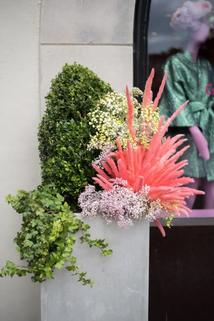 Artful arrangements match the vibrance of the interiors. 