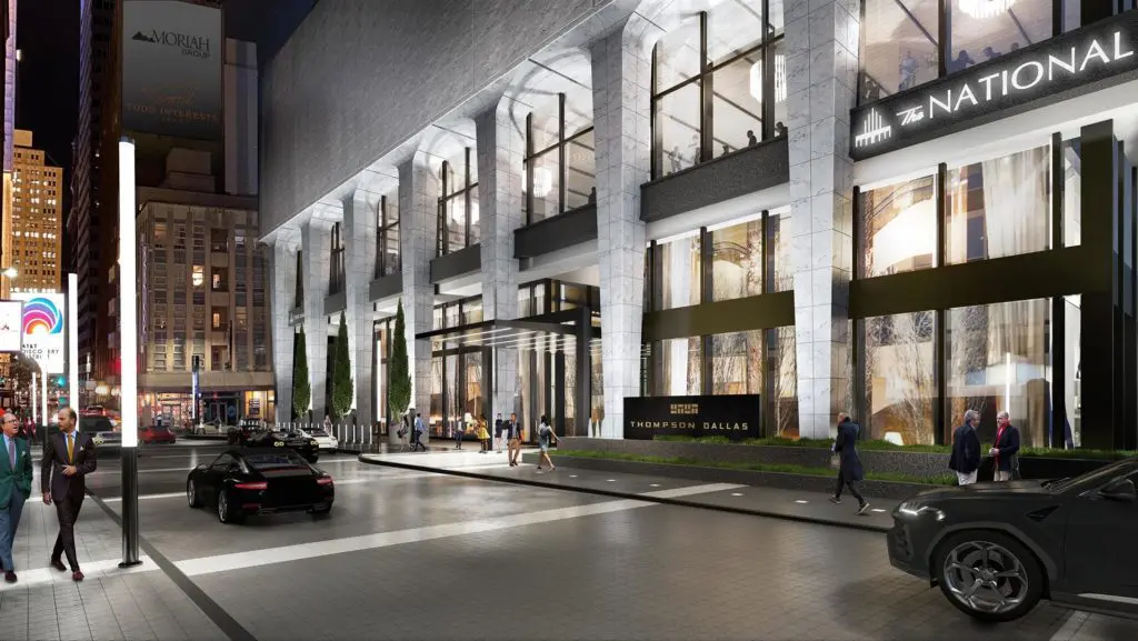 Thompson Dallas is located in the historic First National Bank Tower. (Courtesy rendering)