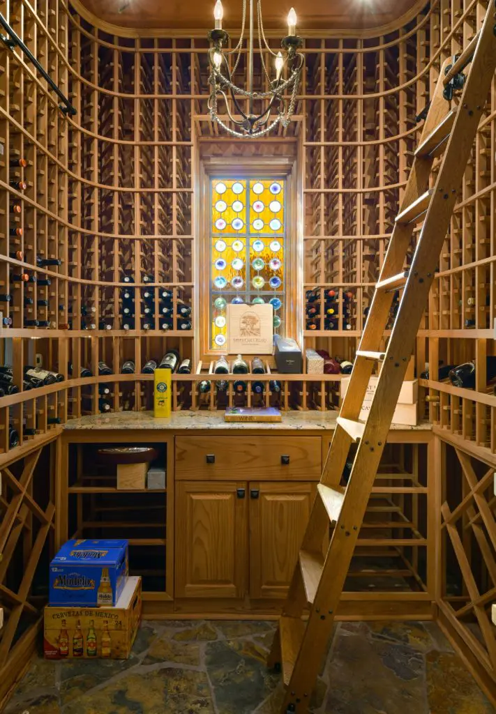 The climate controlled wine room.