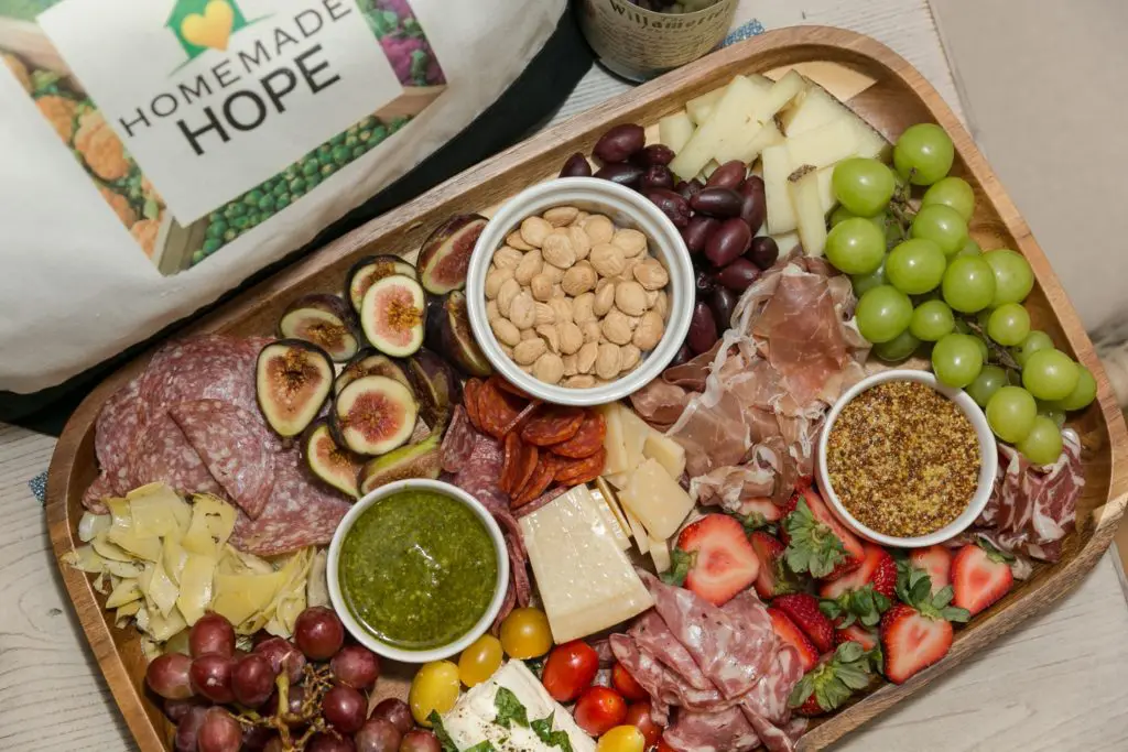 Charcuterie platters made by Homemade Hope executive director Blair Bentley were delivered to the homes of various gala viewers throughout Houston