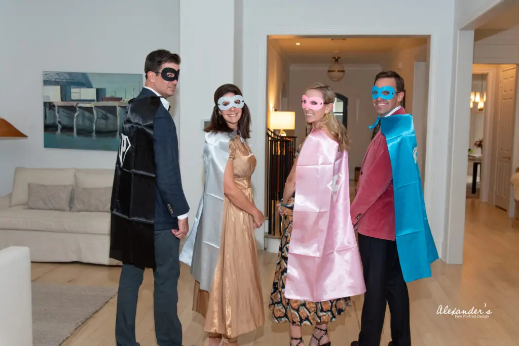 Cullen & Alison Powell and Alicia & Matt Summers costume up for the Children's Museum Houston virtual gala.