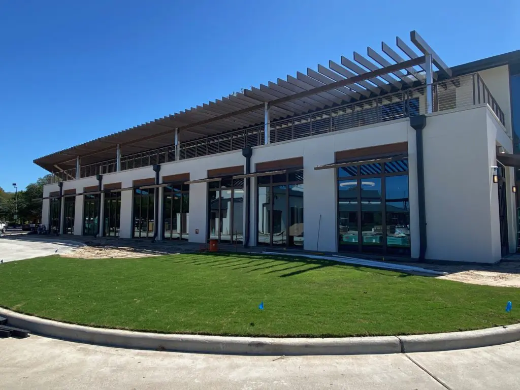 A side view of the 17,000 square foot building designed by Kirksey Architects.