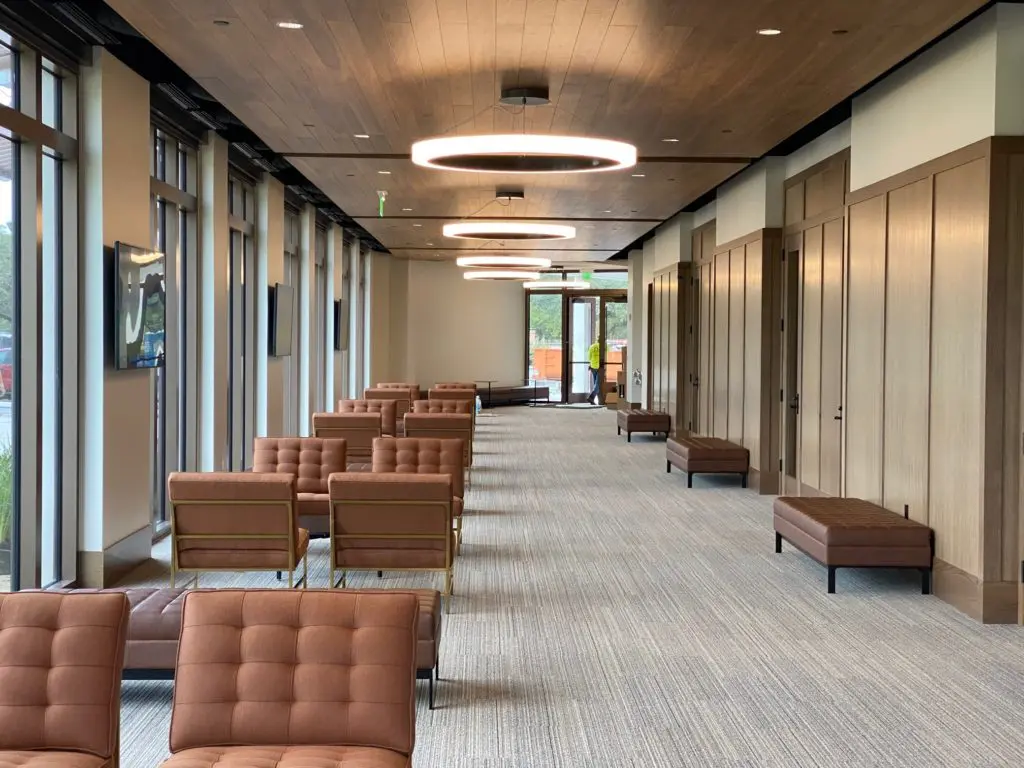 The pre-function area of the new structure in Memorial Park where PGA Tour stars will gather during the Houston Open.