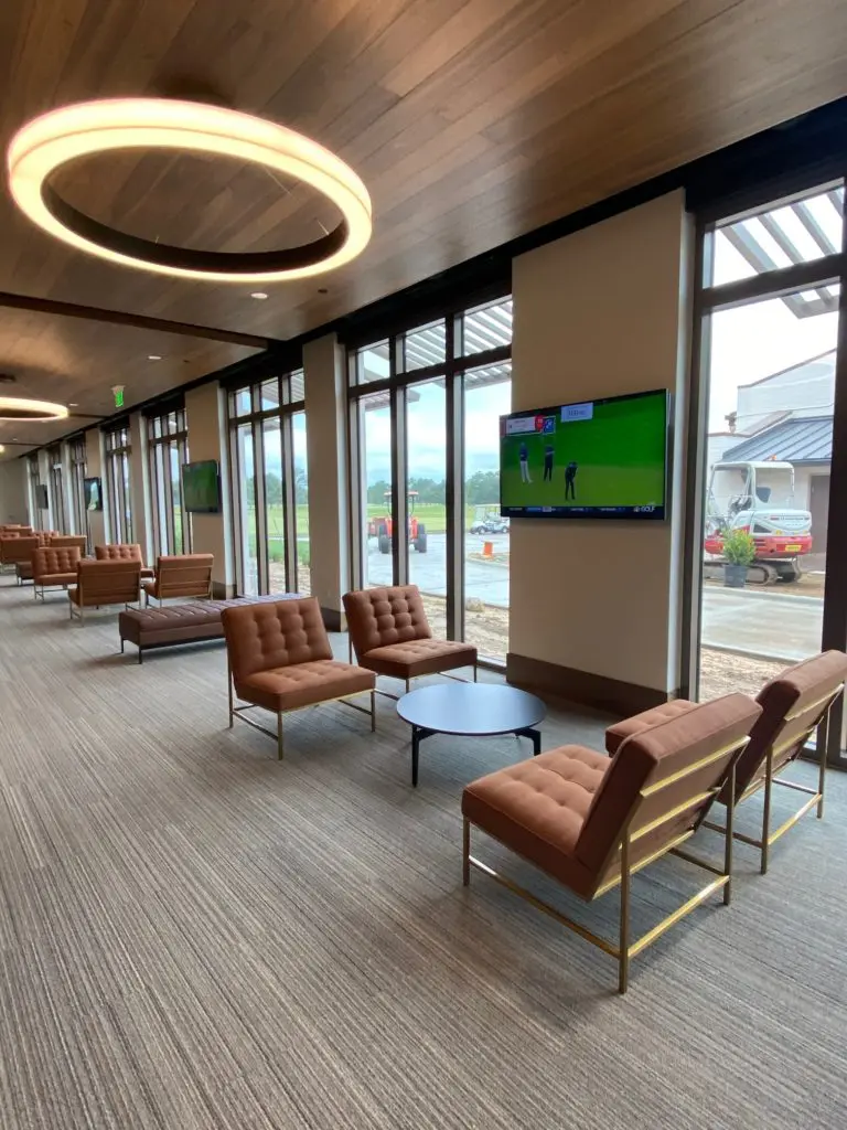 The pre-function area of the new structure in Memorial Park where PGA pros will gather during the Houston Open.
