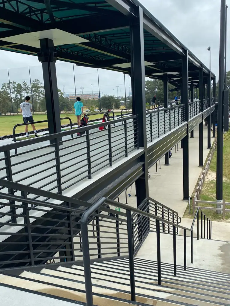 The two-tiered practice facility is part of the $34 million golf and tennis improvements in Memorial Park.