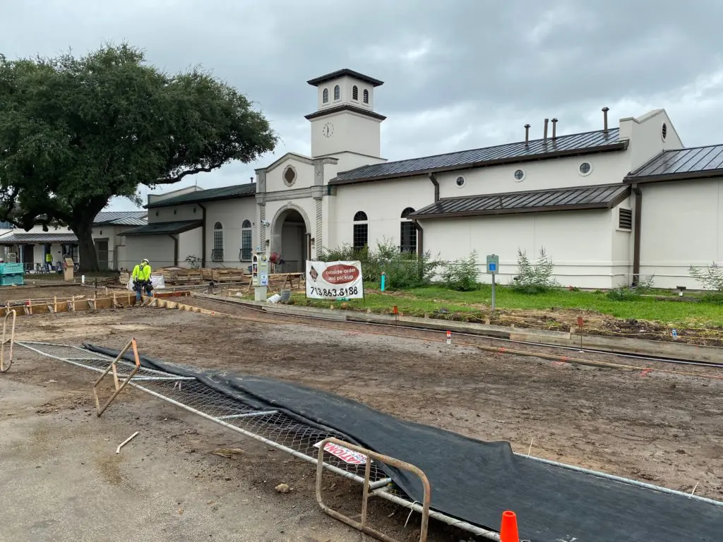 The parking spots and pavers around Beck's Prime are being resurfaced in anticipation of next month's Houston Open.