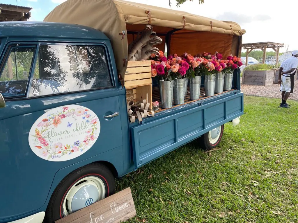The Flower Child truck at Hope Farm's Fashion in the Fields outing benefiting Recipe for Success.  (Photo by Shelby Hodge)