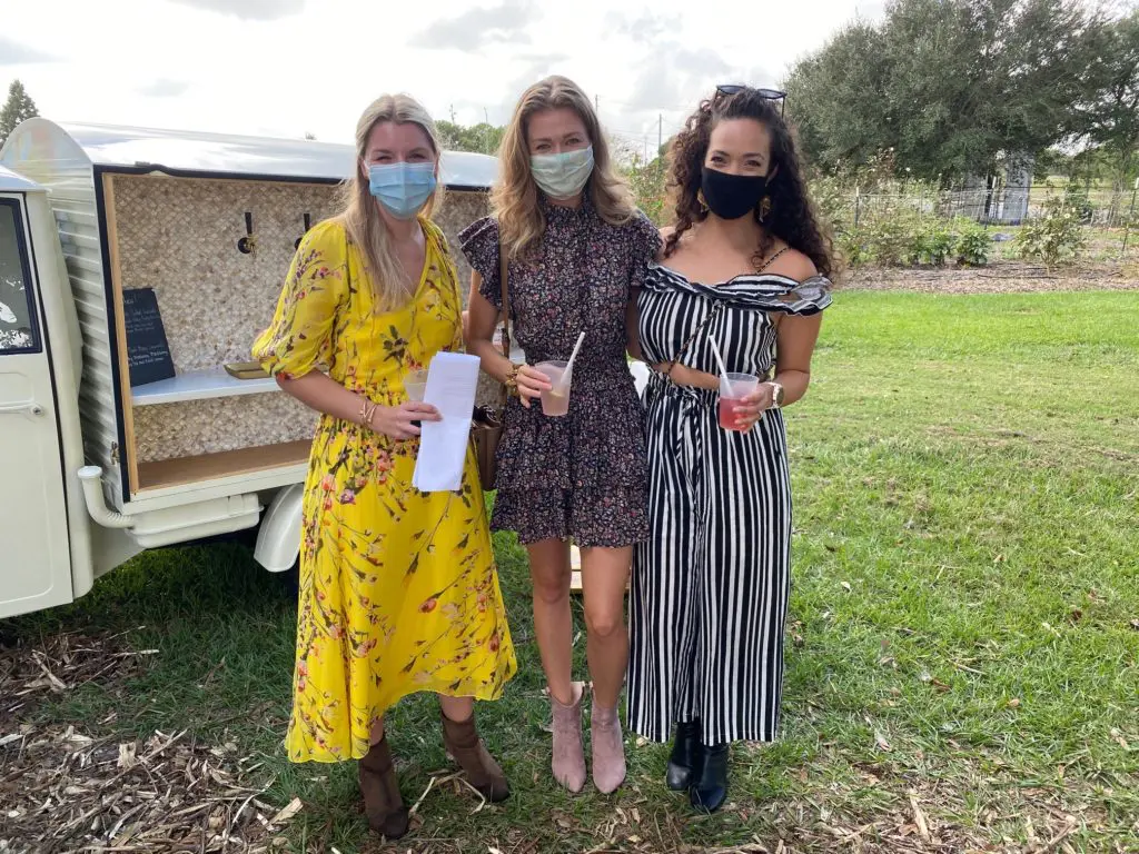 Maggie Barclay, Taylor Larson and Erika Taugher at Hope Farm's Fashion in the Fields outing in October benefiting Recipe for Success. (Photo by Shelby Hodge)