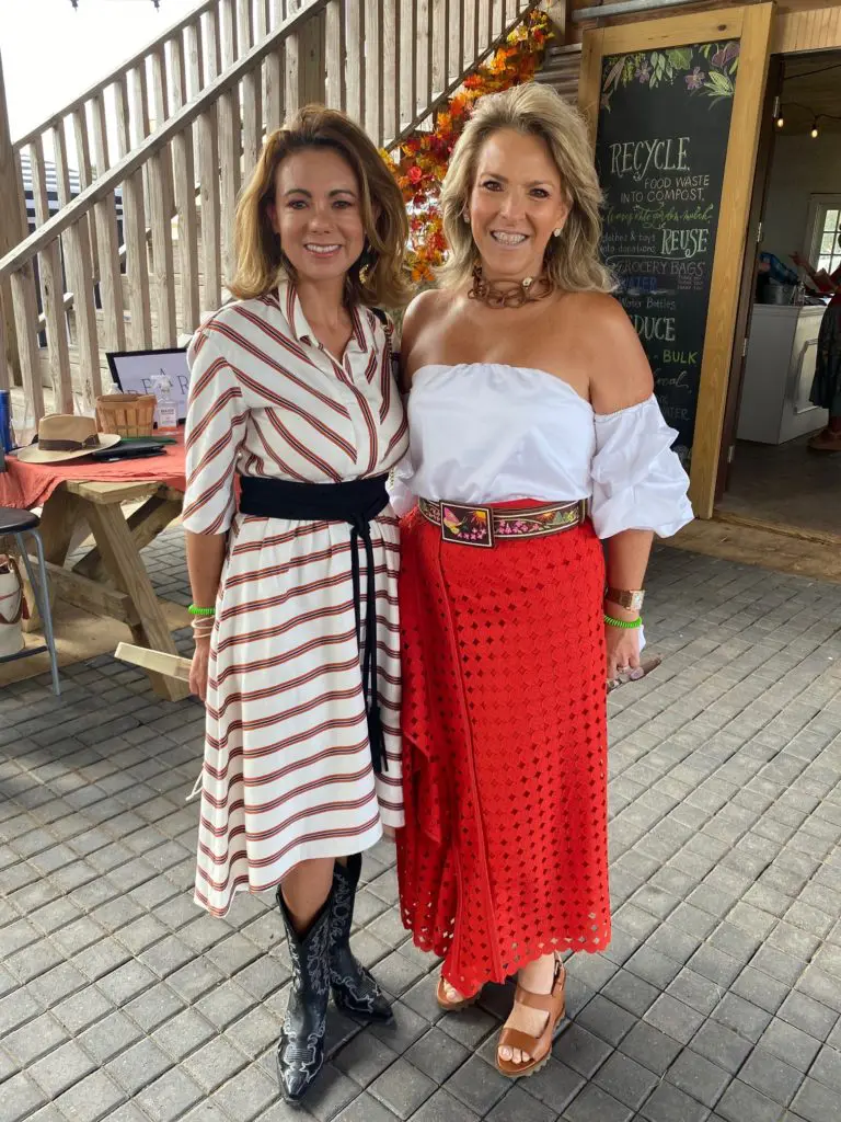 Alexandra Ceballof, Mary Tere Perusquia  at Hope Farm's Fashion in the Fields outing benefiting Recipe for Success. (Photo by Shelby Hodge)