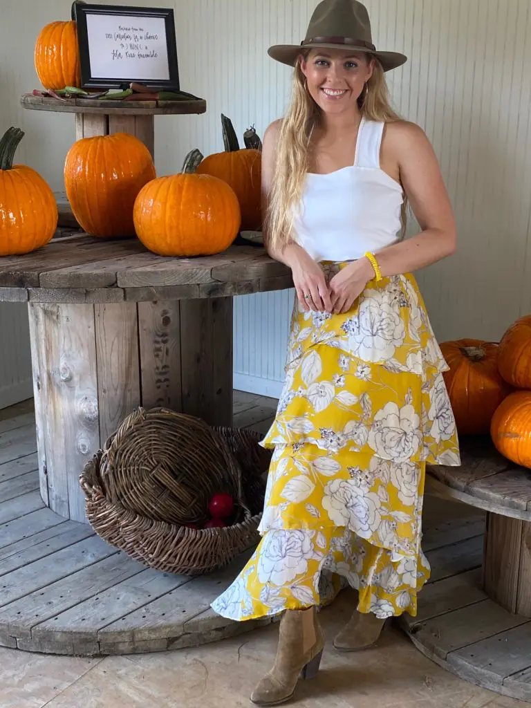 Volunteer Eleanor Raether at Hope Farm's Fashion in the Fields outing benefiting Recipe for Success. (Photo by Shelby Hodge)