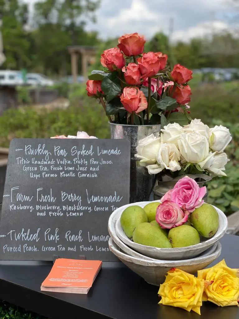 The drink offerings at Hope Farm's Fashion in the Fields outing benefiting Recipe for Success.  (Photo by Shelby Hodge)