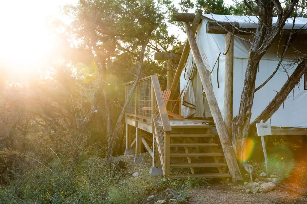 The Collective Hill Country rests on a quiet corner of the 225-acre Montesino Ranch near Wimberly, Texas.